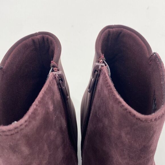 Clarks Collection Comfort Boots Side Zip Chartli Valley Burgundy Bordeaux size 8 - Picture 7 of 10